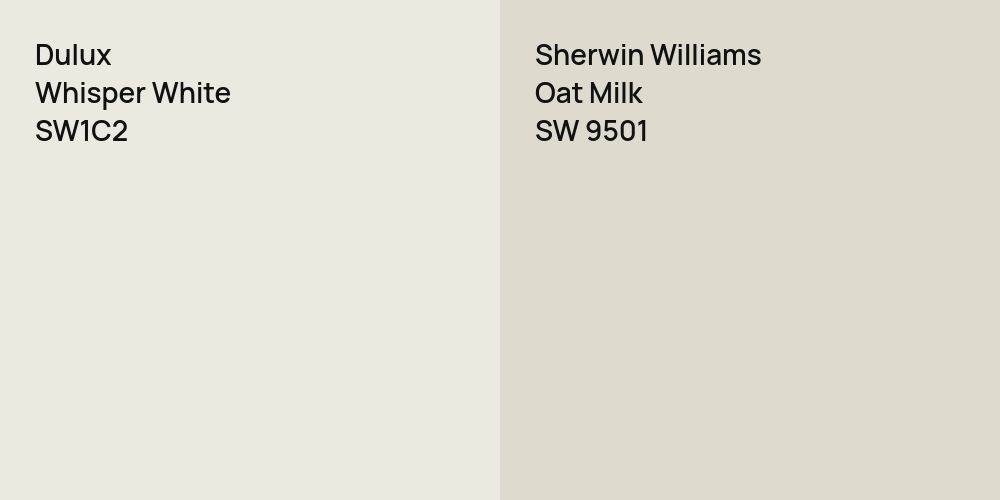 Dulux Whisper White vs. Sherwin Williams Oat Milk