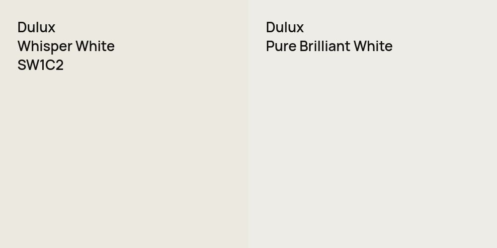 Dulux Whisper White vs. Dulux Pure Brilliant White