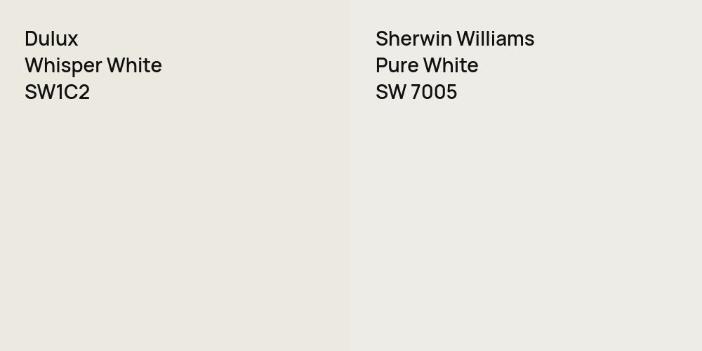 Dulux Whisper White vs. Sherwin Williams Pure White