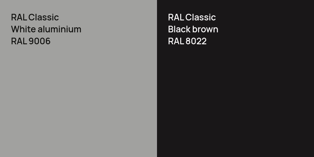 RAL Classic  White aluminium vs. RAL Classic  Black brown