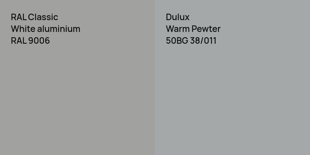 RAL Classic  White aluminium vs. Dulux Warm Pewter