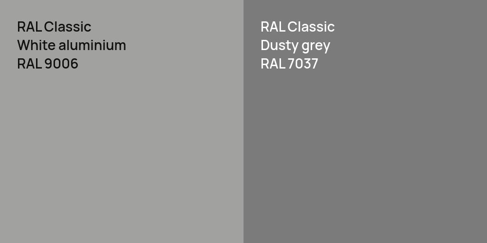 RAL Classic  White aluminium vs. RAL Classic  Dusty grey