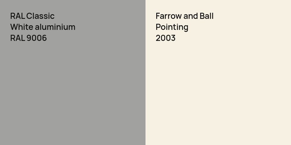 RAL Classic  White aluminium vs. Farrow and Ball Pointing