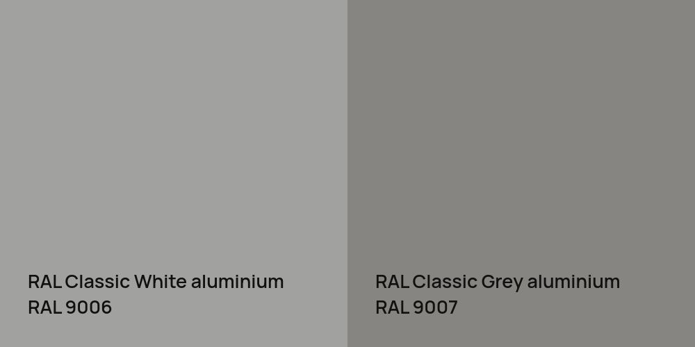 RAL Classic  White aluminium vs. RAL Classic Grey aluminium