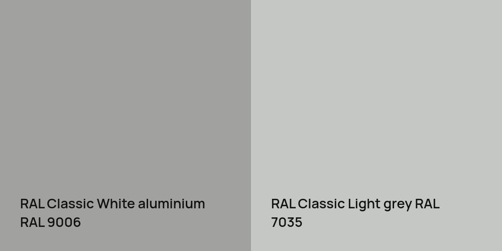 RAL Classic  White aluminium vs. RAL Classic  Light grey