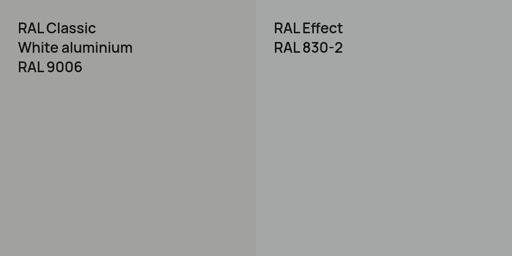 RAL Classic  White aluminium vs. RAL Effect RAL 830-2