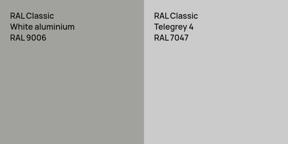 RAL Classic  White aluminium vs. RAL Classic Telegrey 4