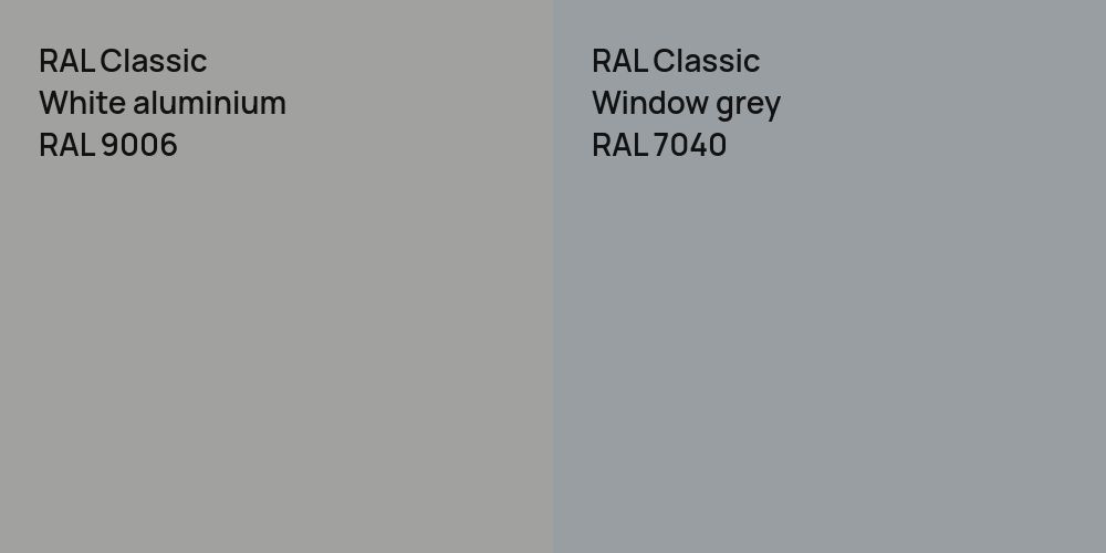 RAL Classic  White aluminium vs. RAL Classic  Window grey