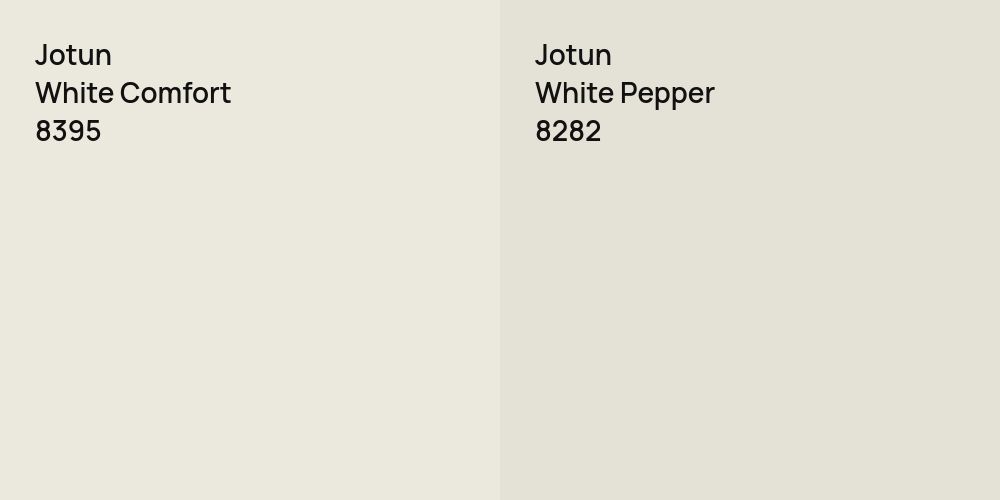 Jotun White Comfort vs. Jotun White Pepper