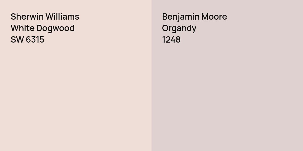 Sherwin Williams White Dogwood vs. Benjamin Moore Organdy