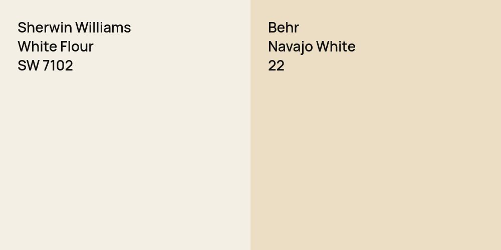 Sherwin Williams White Flour vs. Behr Navajo White