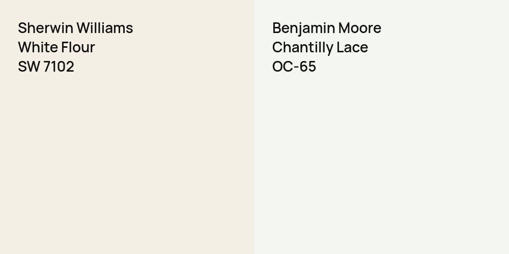 Sherwin Williams White Flour vs. Benjamin Moore Chantilly Lace