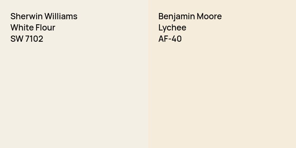 Sherwin Williams White Flour vs. Benjamin Moore Lychee