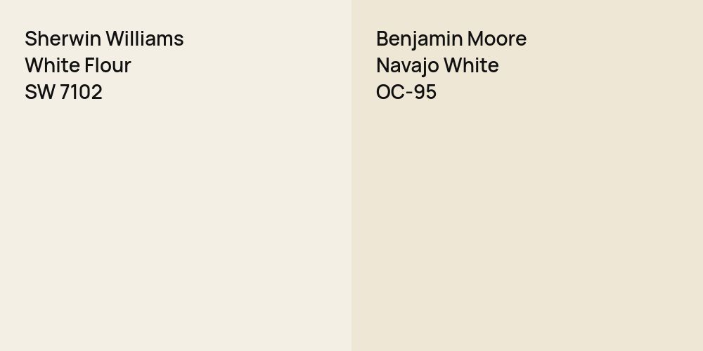 Sherwin Williams White Flour vs. Benjamin Moore Navajo White