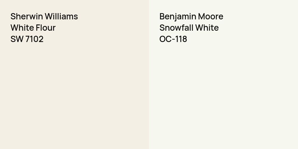 Sherwin Williams White Flour vs. Benjamin Moore Snowfall White