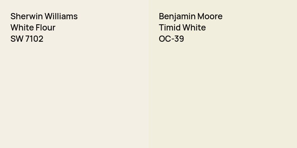 Sherwin Williams White Flour vs. Benjamin Moore Timid White