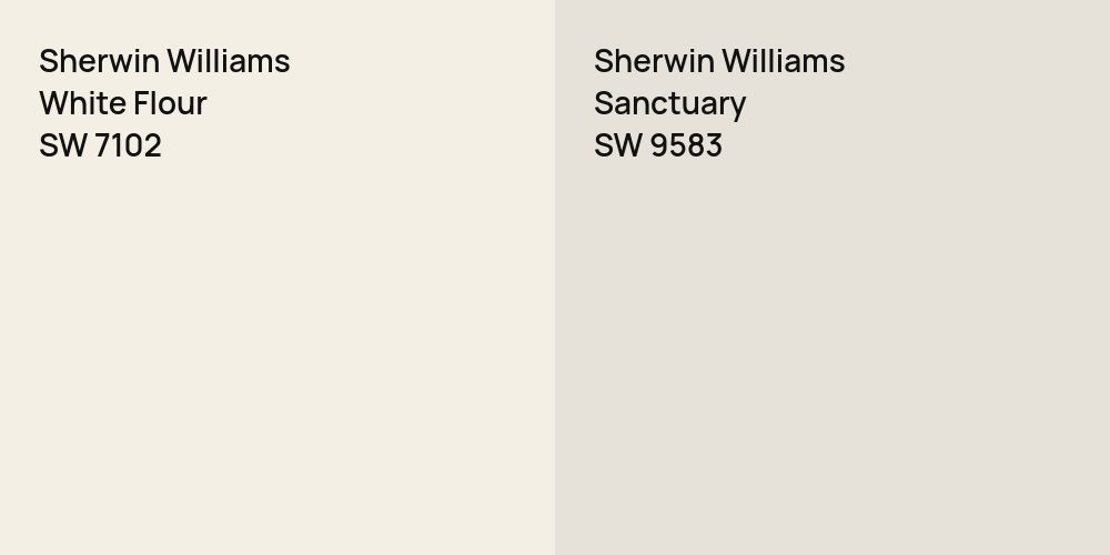 Sherwin Williams White Flour vs. Sherwin Williams Sanctuary