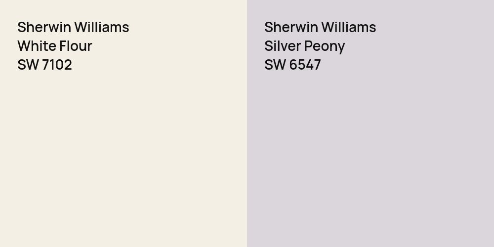 Sherwin Williams White Flour vs. Sherwin Williams Silver Peony