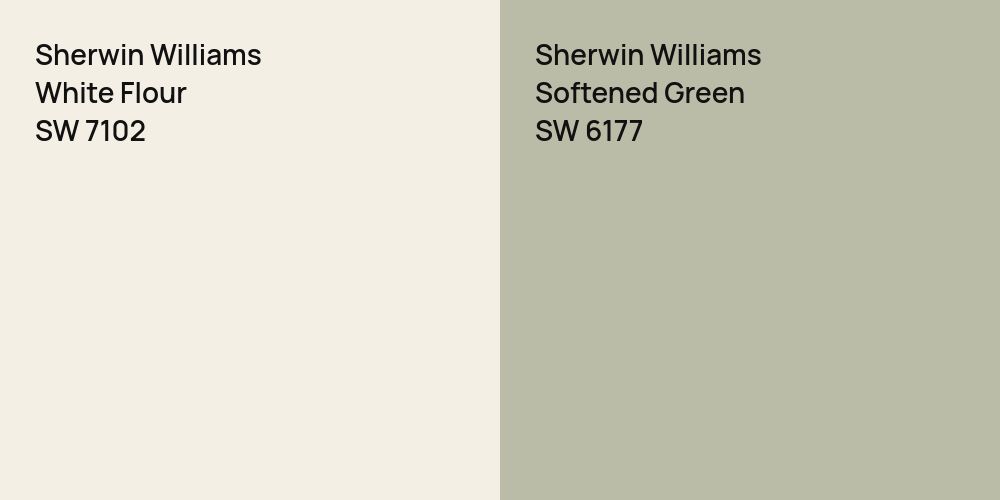 Sherwin Williams White Flour vs. Sherwin Williams Softened Green