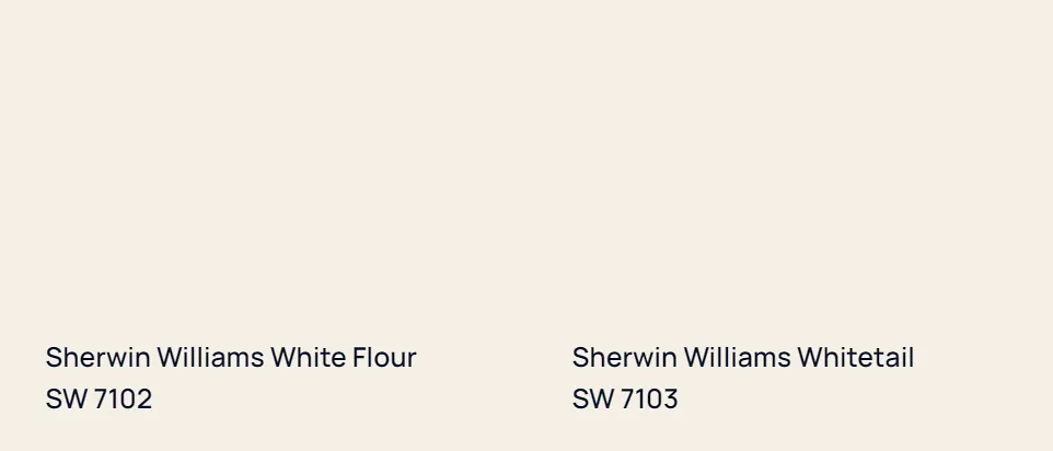 Sherwin Williams White Flour SW 7102 vs Sherwin Williams Whitetail SW 7103