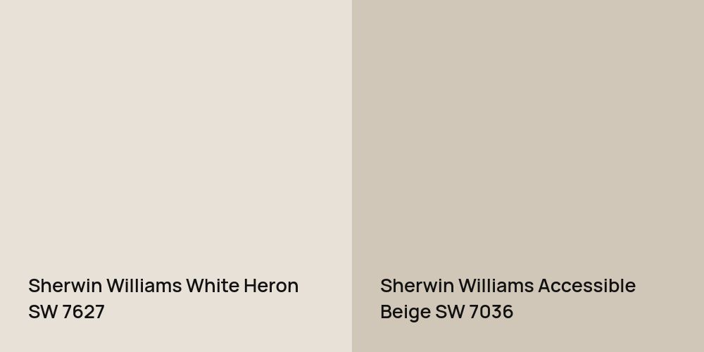 Sherwin Williams White Heron vs. Sherwin Williams Accessible Beige