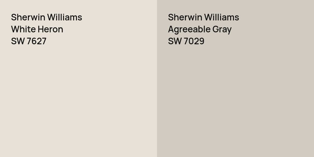 Sherwin Williams White Heron vs. Sherwin Williams Agreeable Gray