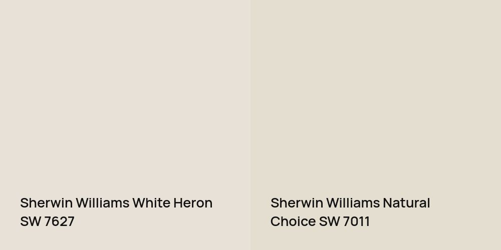 Sherwin Williams White Heron vs. Sherwin Williams Natural Choice