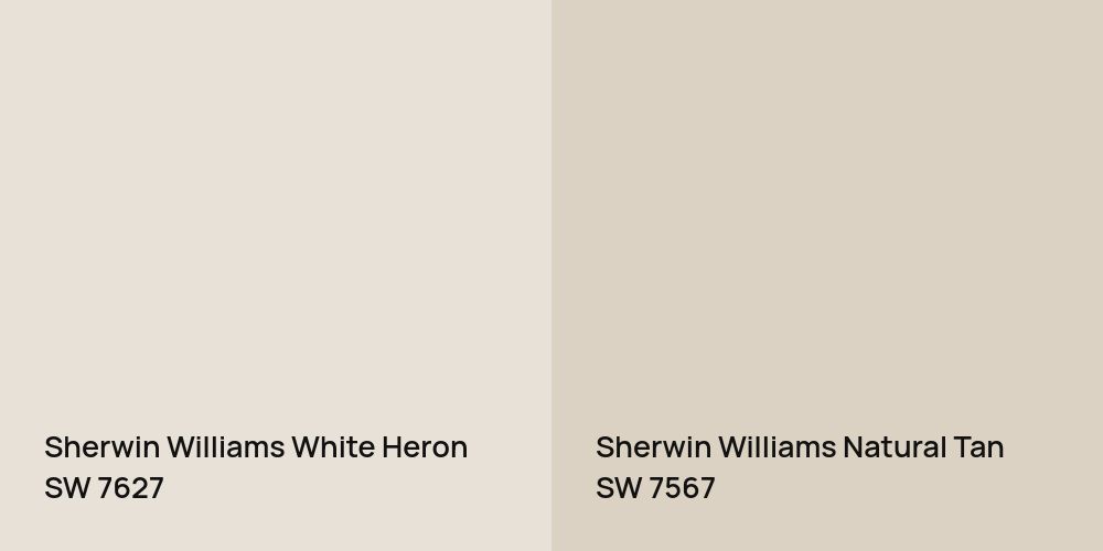 Sherwin Williams White Heron vs. Sherwin Williams Natural Tan