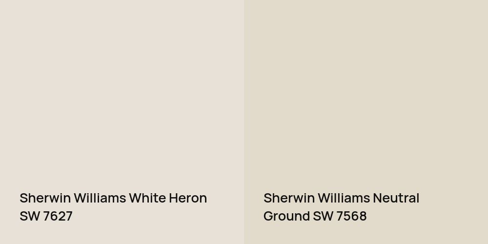 Sherwin Williams White Heron vs. Sherwin Williams Neutral Ground