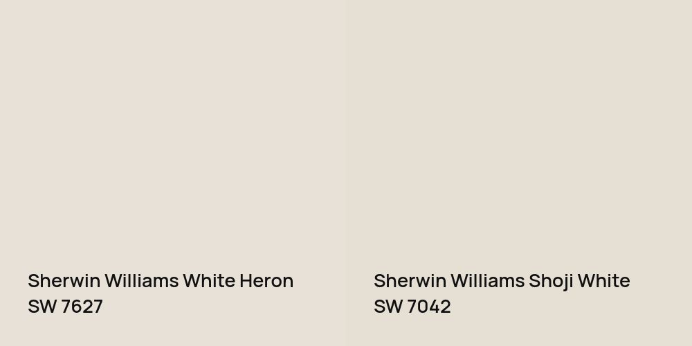 Sherwin Williams White Heron vs. Sherwin Williams Shoji White