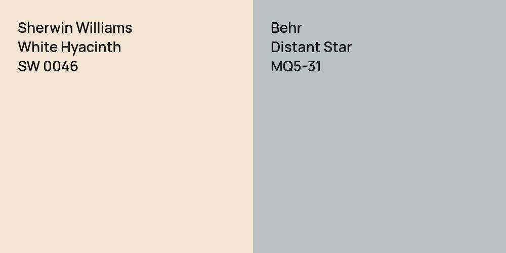 Sherwin Williams White Hyacinth vs. Behr Distant Star