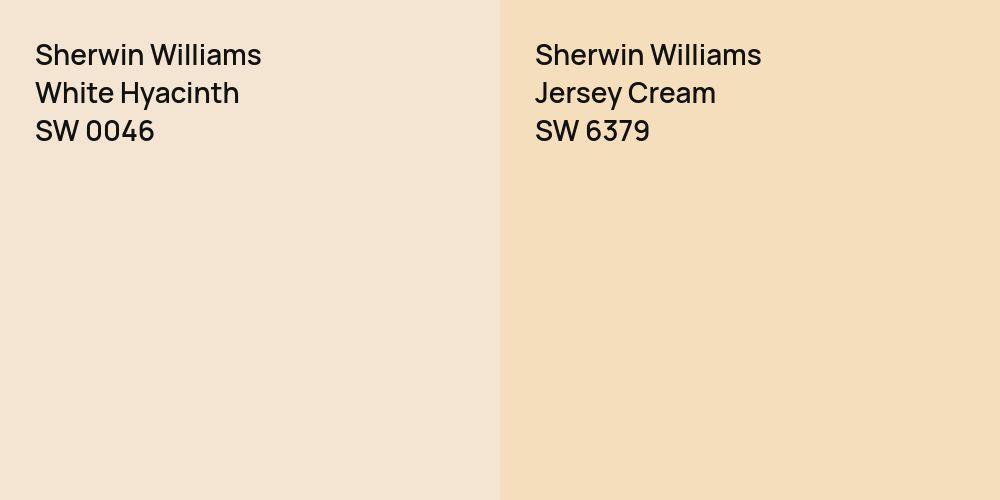 Sherwin Williams White Hyacinth vs. Sherwin Williams Jersey Cream