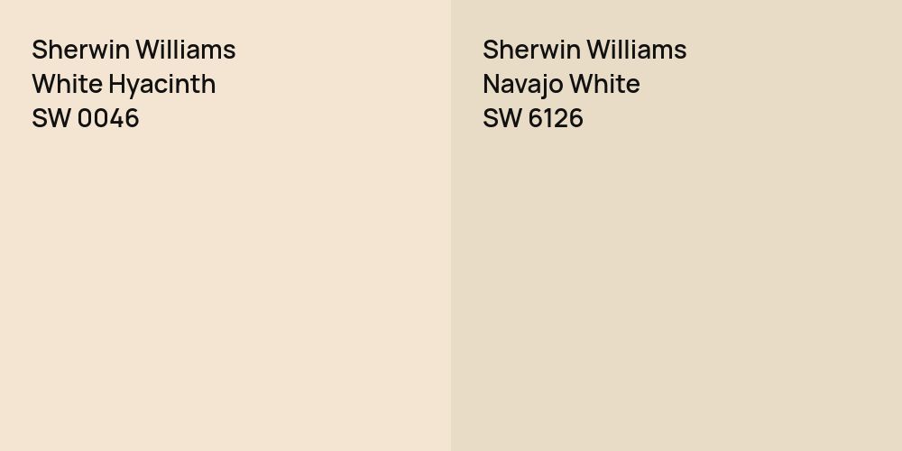 Sherwin Williams White Hyacinth vs. Sherwin Williams Navajo White