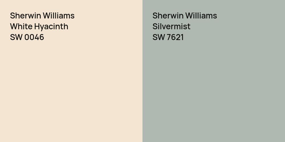 Sherwin Williams White Hyacinth vs. Sherwin Williams Silvermist