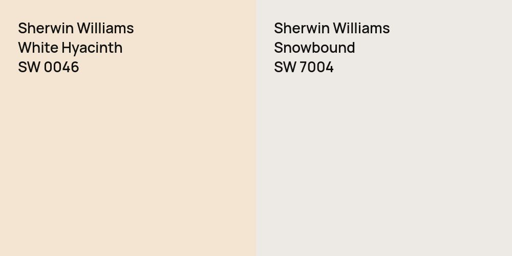 Sherwin Williams White Hyacinth vs. Sherwin Williams Snowbound