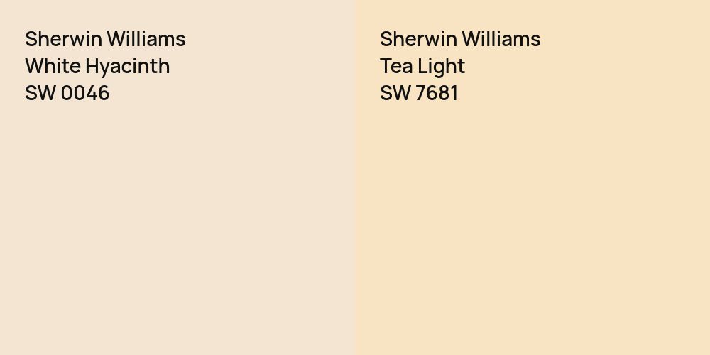 Sherwin Williams White Hyacinth vs. Sherwin Williams Tea Light