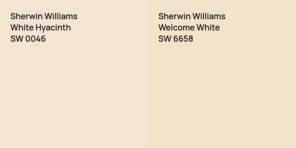 Sherwin Williams White Hyacinth vs. Sherwin Williams Welcome White