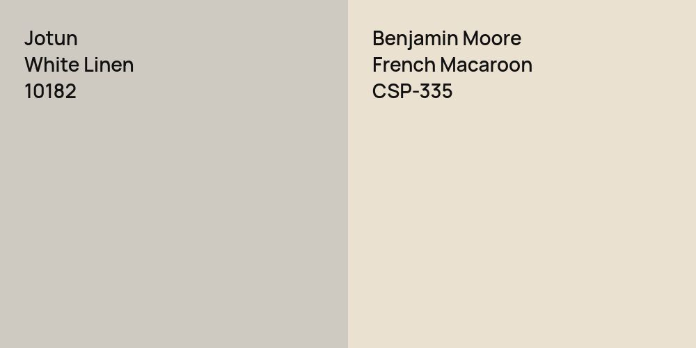 Jotun White Linen vs. Benjamin Moore French Macaroon