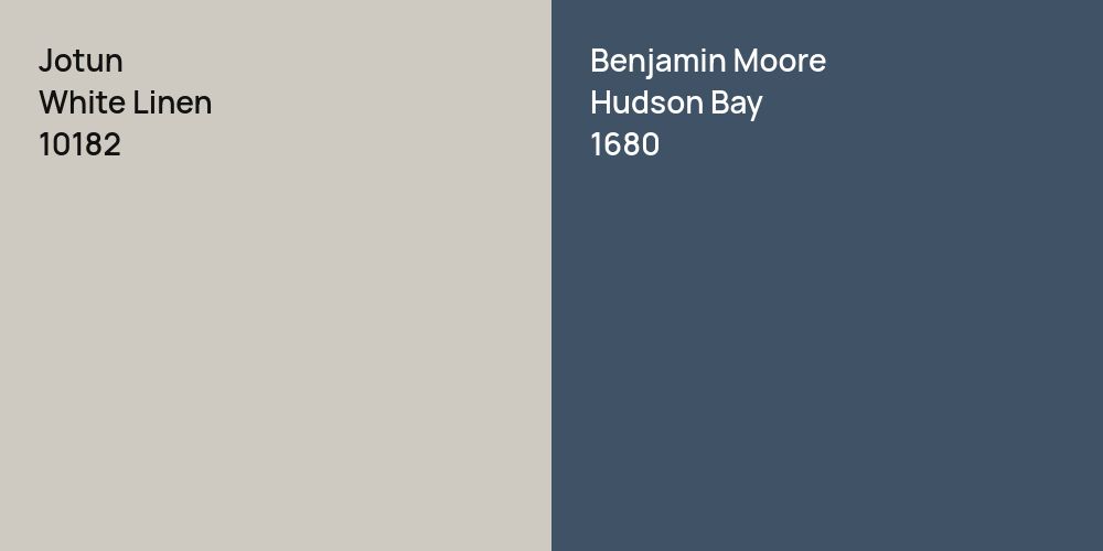 Jotun White Linen vs. Benjamin Moore Hudson Bay