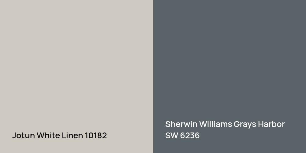 Jotun White Linen vs. Sherwin Williams Grays Harbor