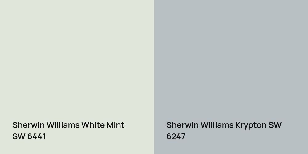 Sherwin Williams White Mint vs. Sherwin Williams Krypton