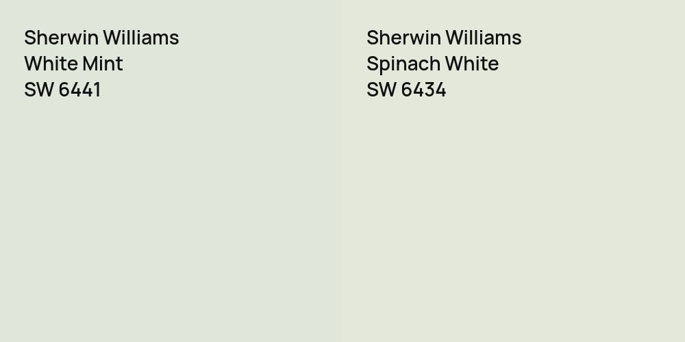 Sherwin Williams White Mint vs. Sherwin Williams Spinach White