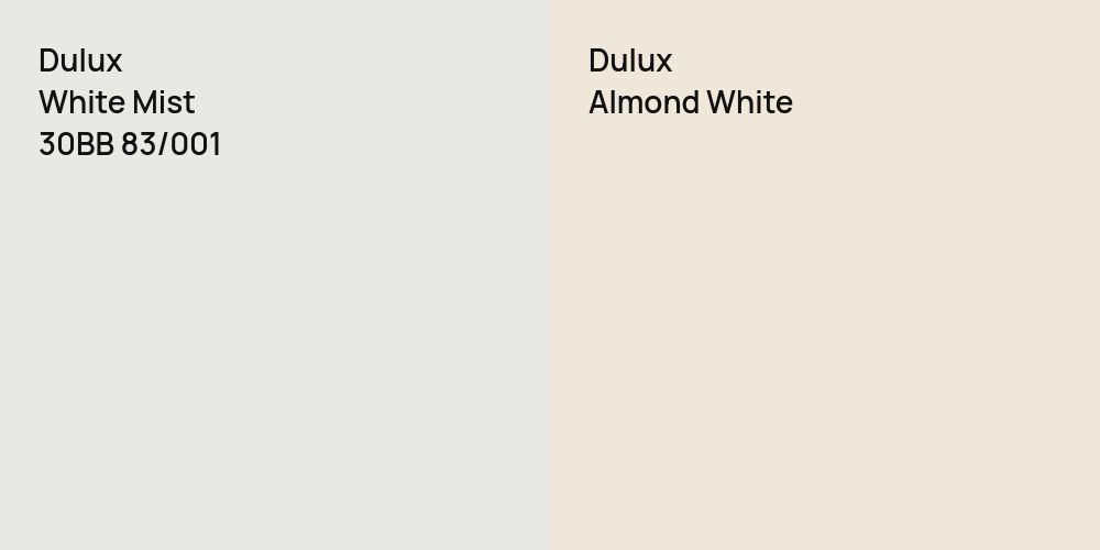 Dulux White Mist vs. Dulux Almond White