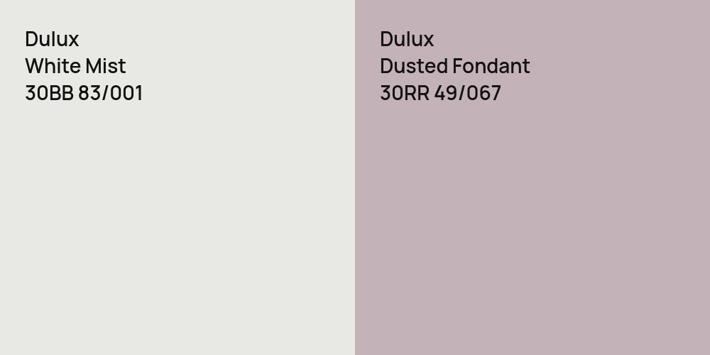 Dulux White Mist vs. Dulux Dusted Fondant