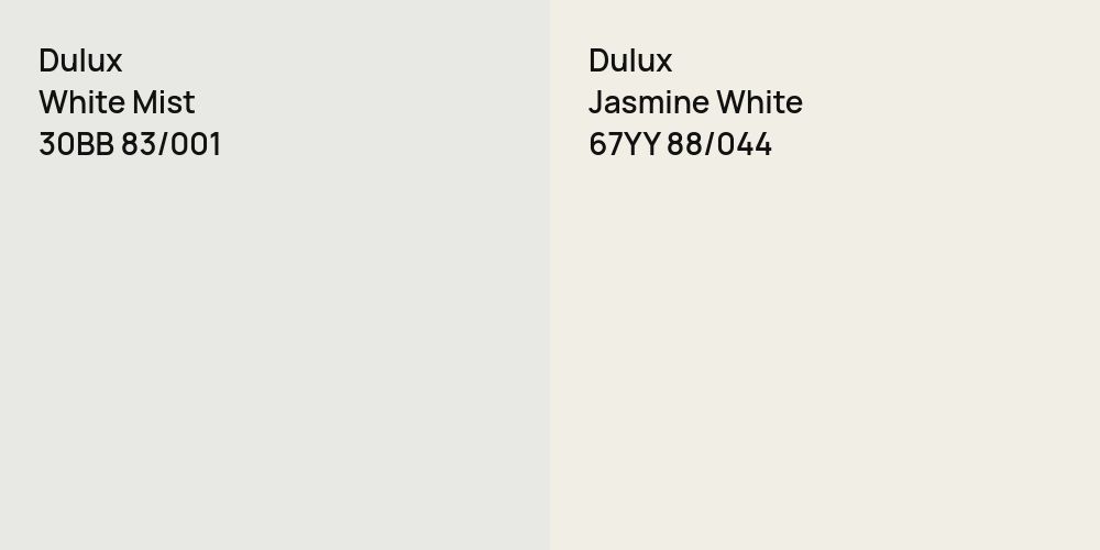 Dulux White Mist vs. Dulux Jasmine White