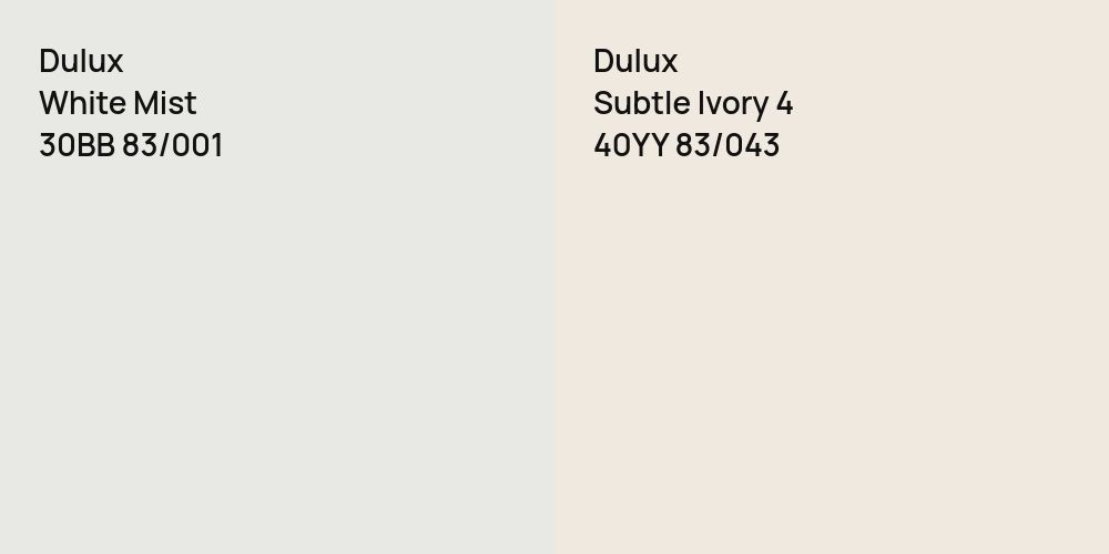 Dulux White Mist vs. Dulux Subtle Ivory 4