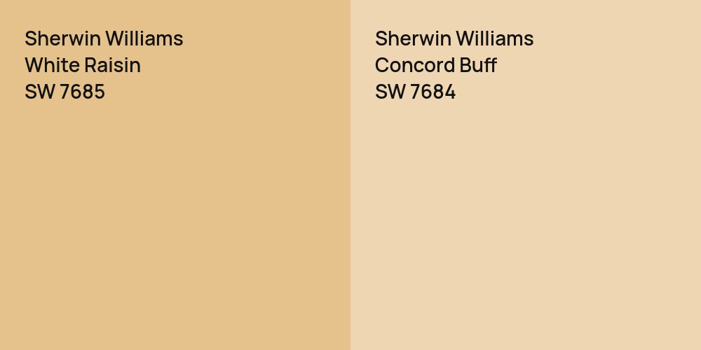 Sherwin Williams White Raisin vs. Sherwin Williams Concord Buff