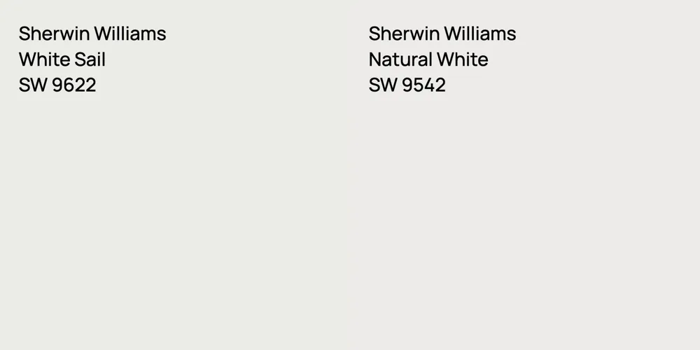 Sherwin Williams White Sail vs. Sherwin Williams Natural White