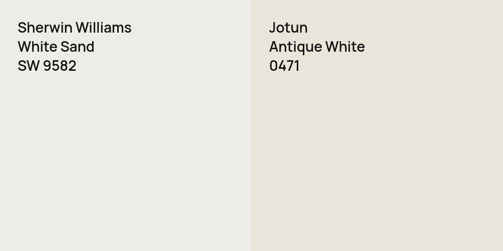 Sherwin Williams White Sand vs. Jotun Antique White