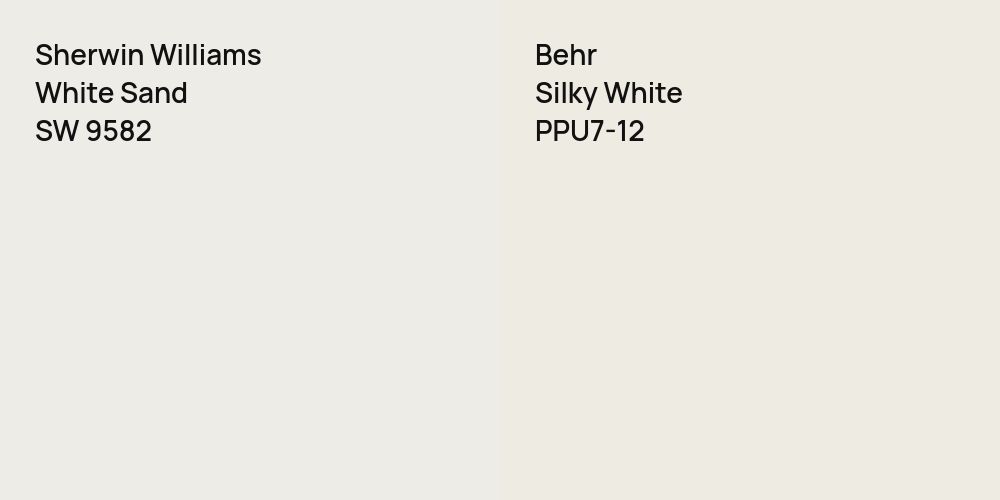 Sherwin Williams White Sand vs. Behr Silky White